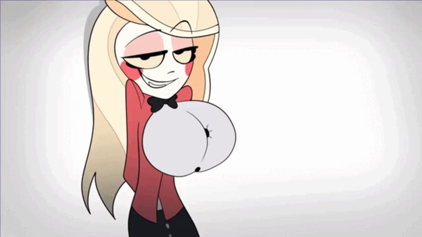 1girls animated big_breasts bigdarkpp blonde_hair boob_window breasts casual casual_nudity charlie_morningstar_(hazbin_hotel) clothed clothing demon demon_girl edit female female_only gif hazbin_hotel long_hair no_bra outerwear seductive_smile smile smooth_skin solo solo_female teasing tuxedo underground_(artist) undergroundnsfw white_skin