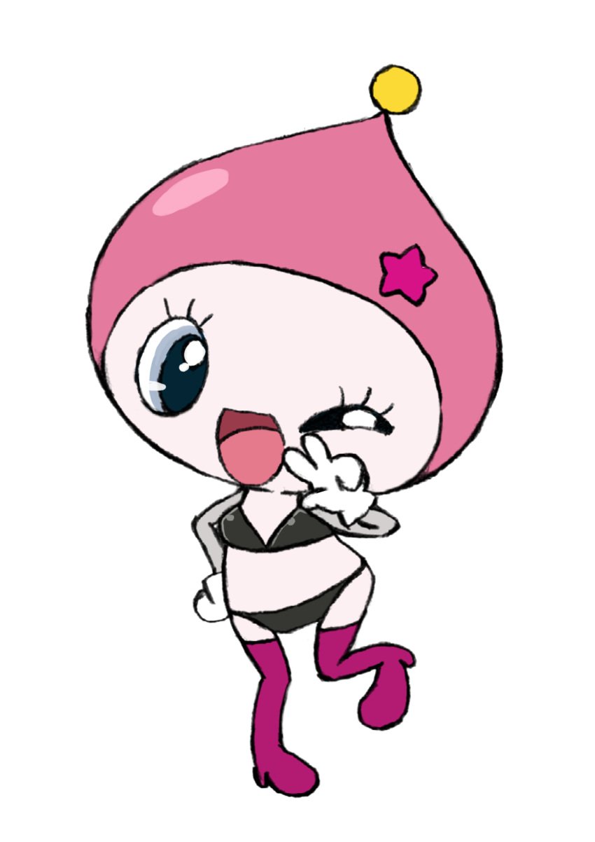 1girls alien bikini himespetchi powaris tagme tamagotchi thigh_boots wink