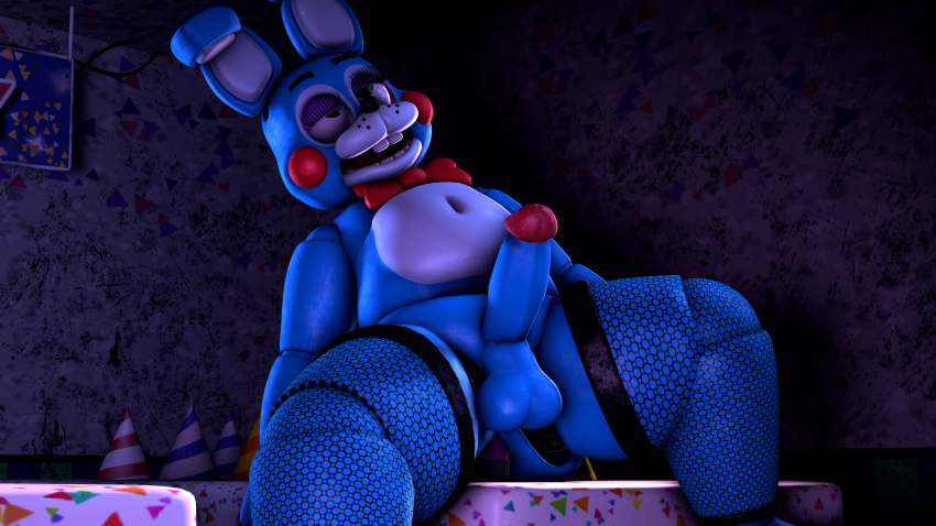 femboy fishnets five_nights_at_freddy's five_nights_at_freddy's_2 lewdporter male male_only masturbating masturbation solo solo_male toy_bonnie_(fnaf)