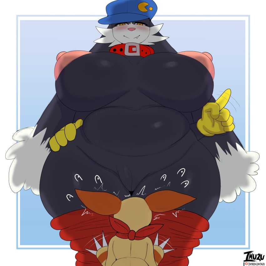 + 1:1 2022 absurd_res anthro areola big_breasts blush breasts clothing digital_media_(artwork) duo female fur furry genitals gloves handwear headwear hi_res huge_breasts inuzu klonoa klonoa_(series) large_breasts larger_female mammal mtf_crossgender nipples popka pussy rule_63 simple_background size_difference slightly_chubby thick_thighs video_games wide_hips