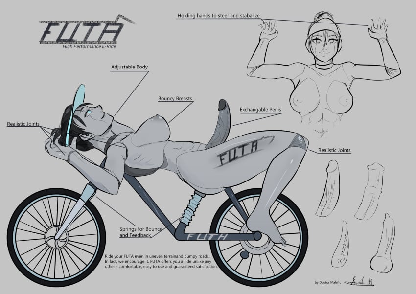 1futa android areolae bicycle big_ass big_breasts big_butt big_penis bike black_hair blue_eyes breasts dildo_bike doktor_malefic erection futa_only futanari hair hair_bun humanoid humanoid_penis living_bike machine nipples penis solo text