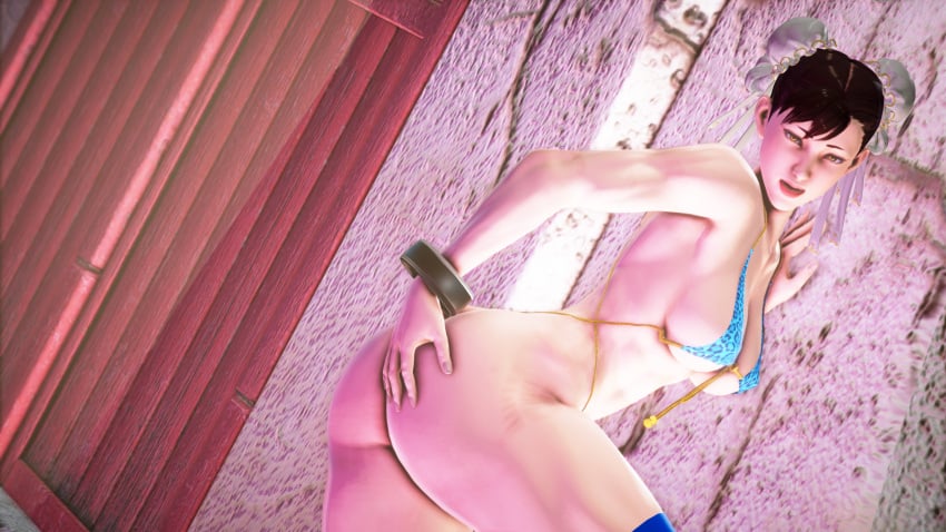 3d 3d_(artwork) bikini chun-li grabbing grabbing_ass grabbing_own_ass honey_select illusion_soft misterscratch street_fighter street_fighter_v studio_neo