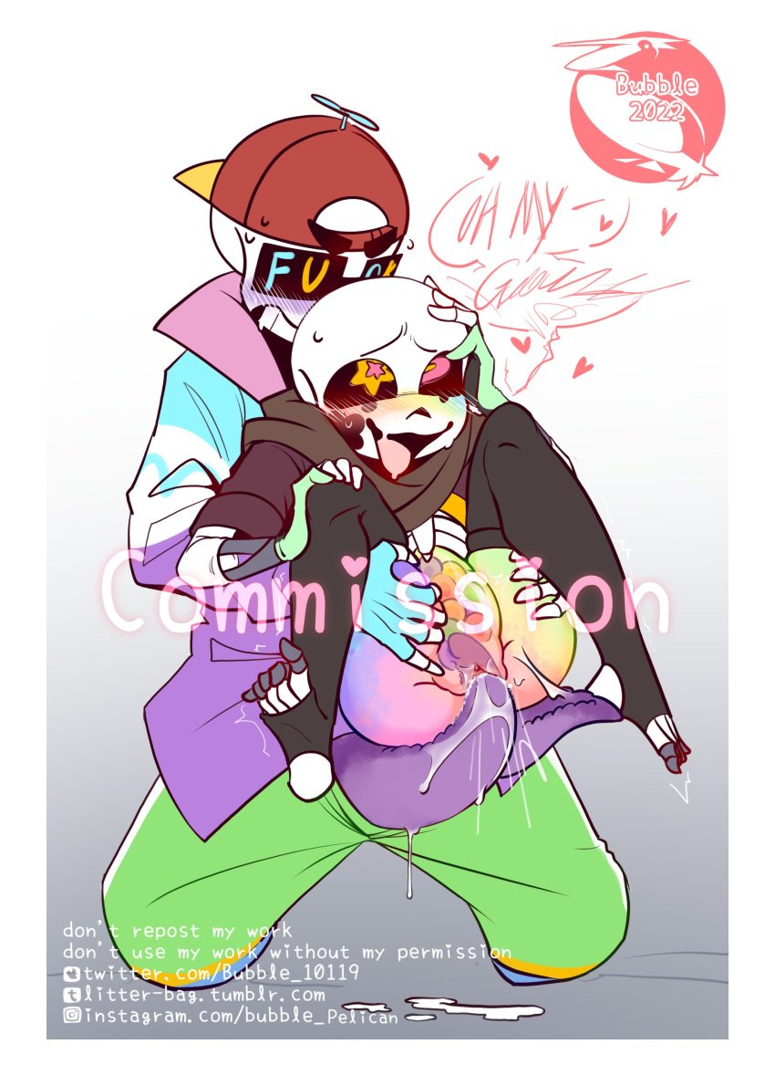 1boy 1boy1girl 1girls 2020s 2022 2d 2d_(artwork) ahe_gao artist_logo artist_name ass big_ass blush clothed clothed_male commission ectobody egg egg_implantation english_text feet female female_sans fresh_sans glasses green_pants heart hetero ink_sans ink_sans_(fan_character) inktale instagram_username male male/female oviposition partially_clothed purple_tongue pussy pussy_juice rainbow_body red_cap sans sans_au sanscest scarf skeleton straight tentacle_sex tentacles text tights toeless_legwear tongue_out twitter_username underfresh undertale_au vagina vaginal vaginal_penetration