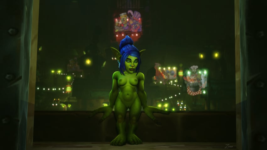 blue_hair female goblin goblin_female nude warcraft world_of_warcraft zaro3d