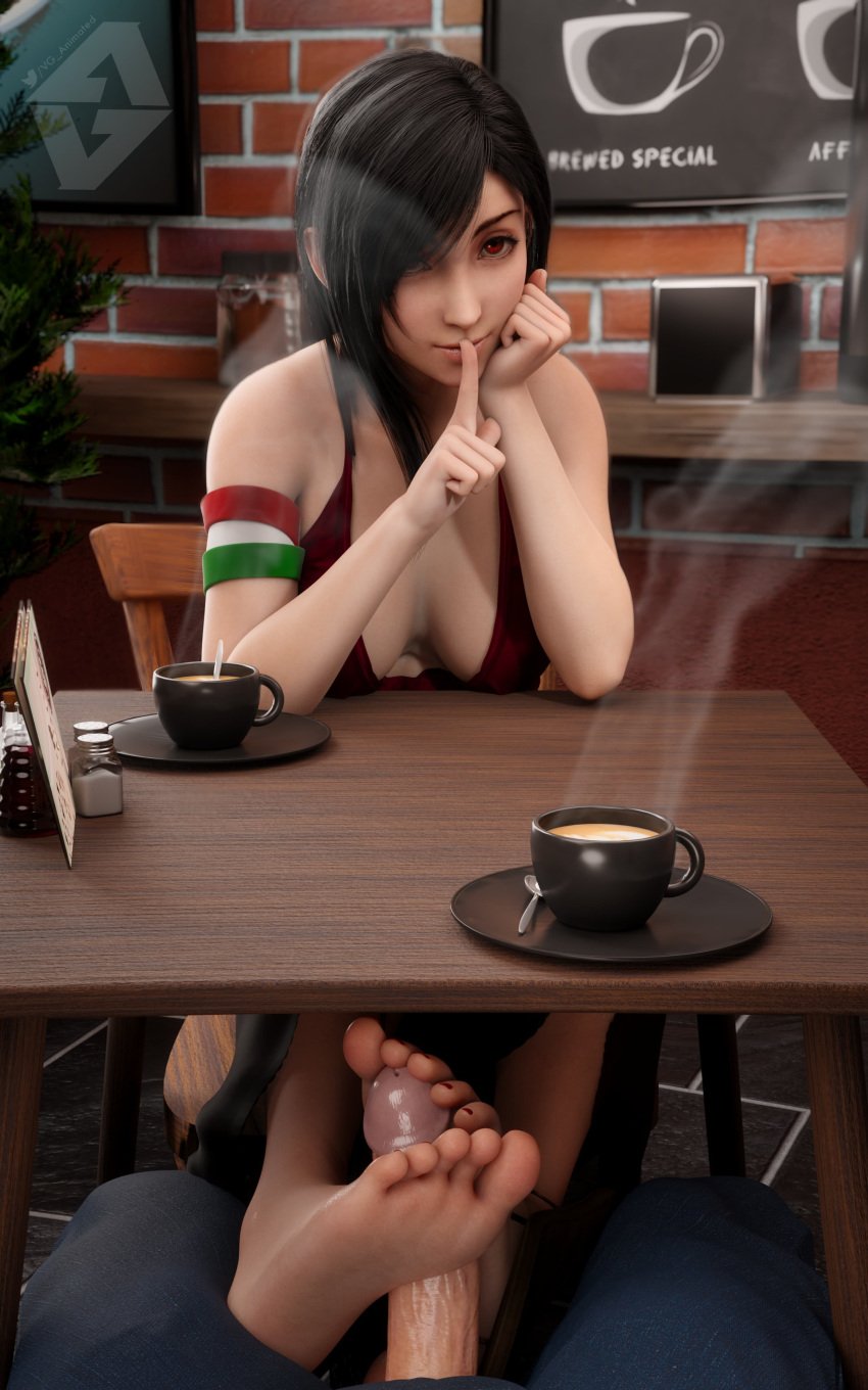 10:16 1boy 1girls 3d big_breasts black_hair blender breasts coffee coffee_cup coffee_shop erection exhibition exhibitionism exhibitionist exposed feet female final_fantasy final_fantasy_vii footjob footjob_under_table hetero human italian_flag italian_senate_hack large_breasts long_hair looking_at_viewer male meme open_fly parody penis pov pov_eye_contact public public_exposure public_nudity public_sex public_use red_eyes red_toenails shh shushing stealth_footjob stealth_sex straight tifa_lockhart toenail_polish toes under_the_table vganimated