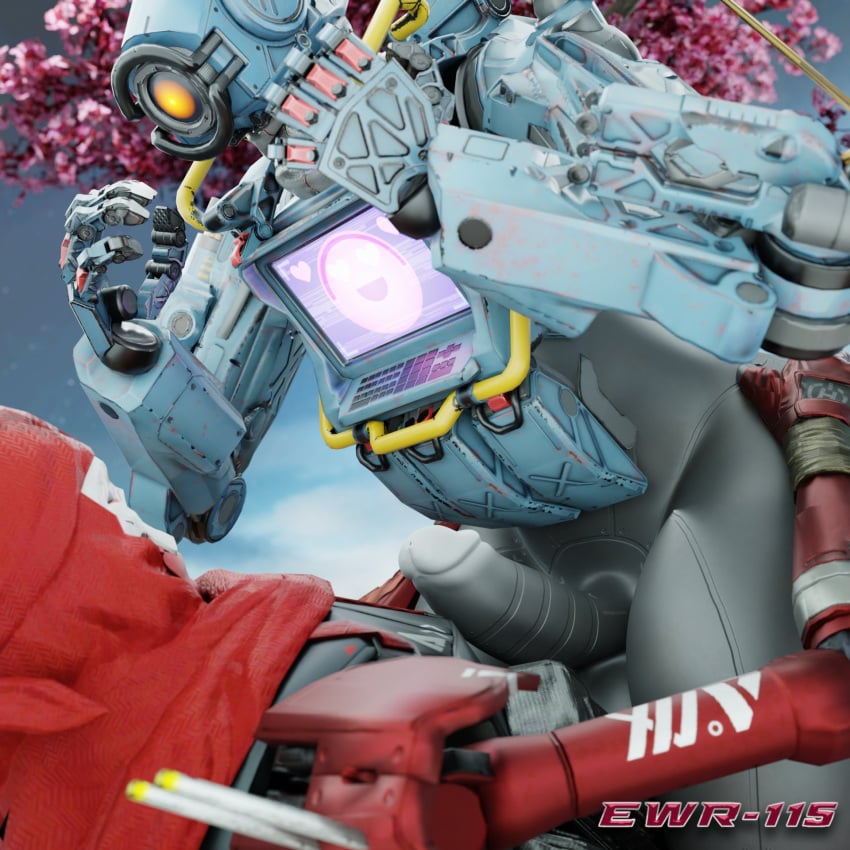 3d apex_legends duo erection ewr-115 genitals hand_on_butt hi_res machine male male/male male_only on_lap pathfinder_(apex_legends) penis revenant_(apex_legends) robot simulacrum sitting_on_lap