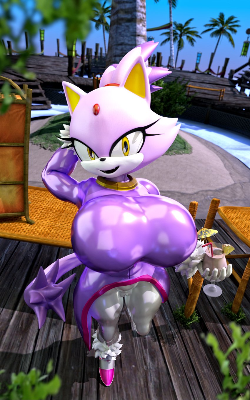 3d 3d_(artwork) absurd_res big_breasts blaze_the_cat blender_(software) breasts digital_media_(artwork) felid feline female hi_res high_heels huge_breasts latex latex_dress latex_pants mammal outside palisal png rubber sega smile solo sonic_(series) sonic_the_hedgehog_(series) thick_thighs