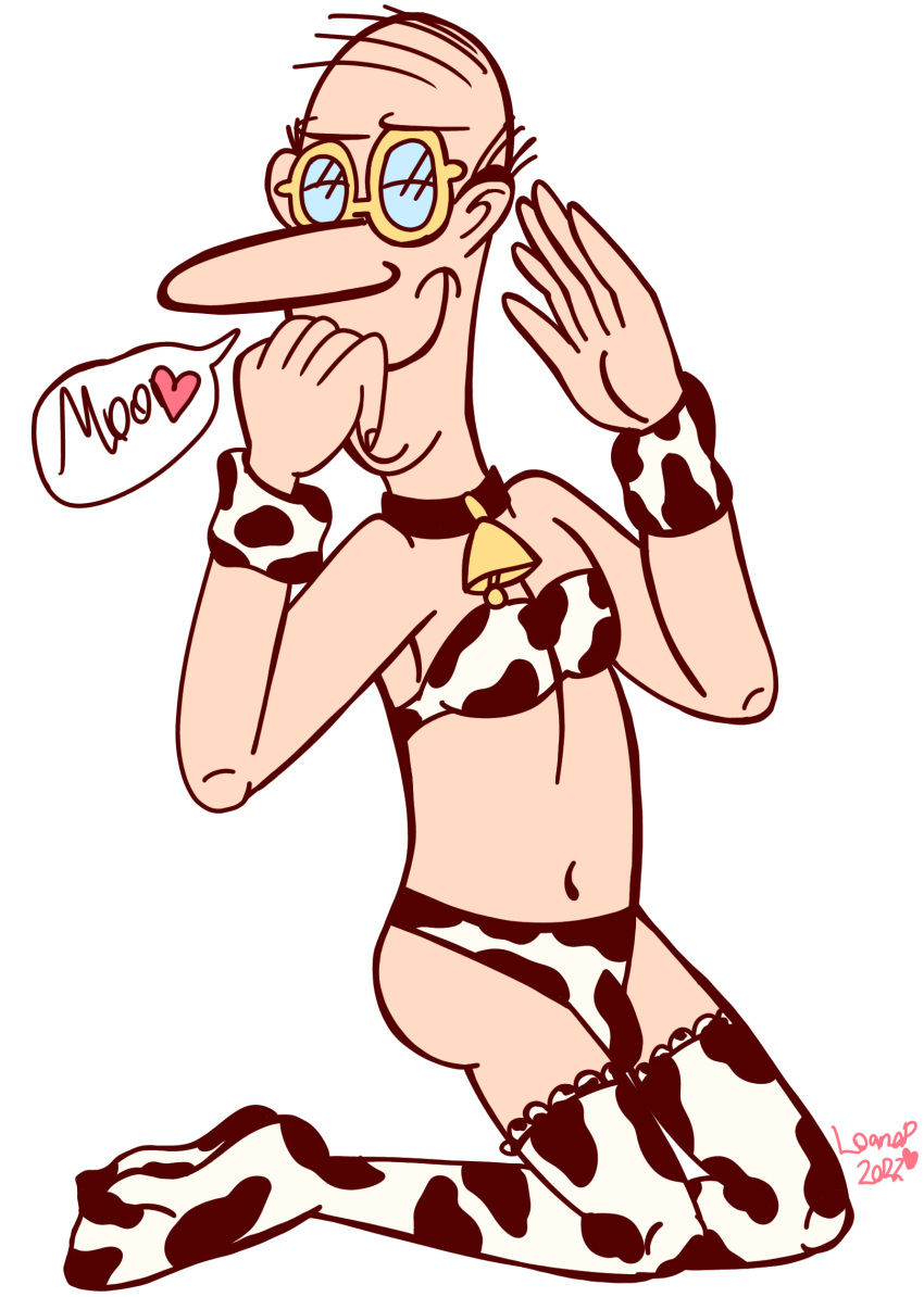 1boy big_nose bottomdant_security bovine cow_stockings cow_underpants cowboy_outfit glasses ibispaintx loana_(artist) male male_only spectacles the_bottom_inspectors viz_(magazine)