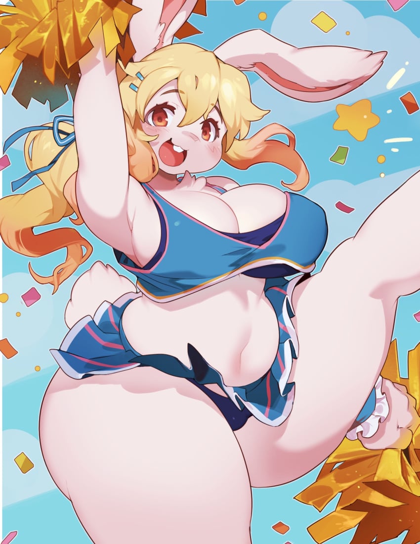 :3 anthro big_ass bunny bunny_ears bunny_girl cheerleader cute kaeritai07 overweight tagme thick_thighs