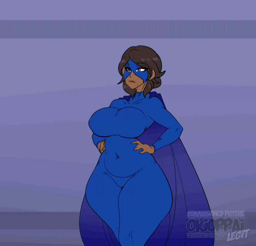 1girls alternate_breast_size animated animated_gif big_breasts blue_eyes blush bodysuit breast_expansion breasts breasts_bigger_than_head brown_hair cape commission curvy dark-skinned_female dark_skin expansion eye_mask female female_focus female_only frame_by_frame gif growth huge_breasts human human_only humanoid hyper hyper_breasts inflation large_breasts mask okioppai original_character seaworthy short_hair smooth_animation solo solo_female superhero superheroine tagme thick thick_thighs thighs voluptuous watermark