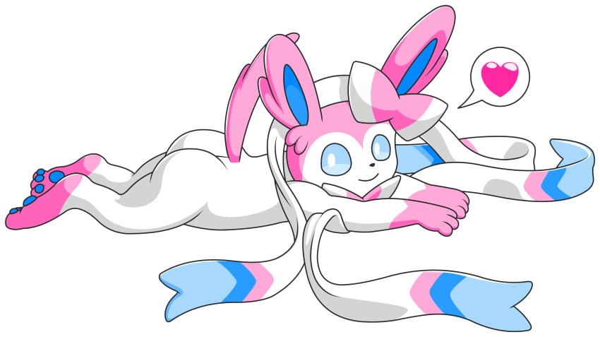 1boy eeveelution looking_at_viewer male male_only muirtower nintendo non-human pokemon pokemon_(species) smile solo sylveon