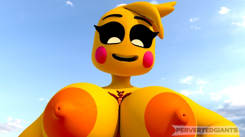 3d breasts female five_nights_at_freddy's five_nights_at_freddy's_2 foxy_(fnaf) hi_res macro nightbotgrey pervertedgiants scottgames toy_chica_(fnaf) video_games