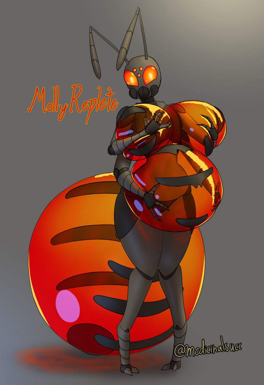 1girls absurd_res ambiguous_fluids ant antennae_(anatomy) anthro anthro_only anthrofied arthropod arthropod_abdomen belly big_belly big_breasts breasts female female_only full_body hand_on_breast hand_on_stomach hi_res hips honeypot_ant huge_belly huge_breasts humanoid hymenopteran hyper_belly insects large_belly large_breasts mandibles medicinal_succ molly_replete multi_eye solo solo_female swollen thick thick_thighs thighs top_heavy wide_hips