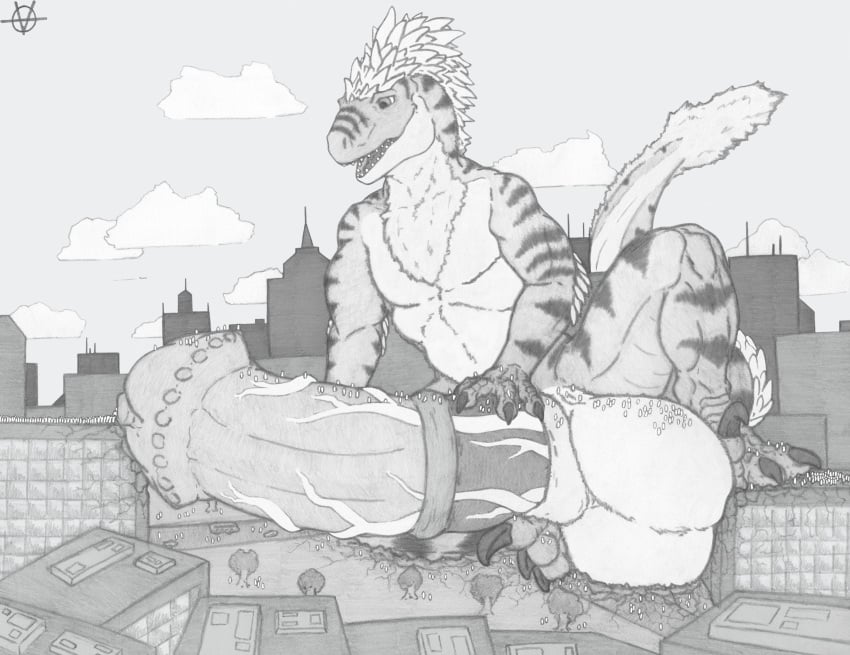 5-d absurd_res anthro balls big_balls big_penis city cityscape cloud cock_vore destruction dinosaur dromaeosaurid erection flared_penis fluffy genitals graphite_(artwork) hi_res huge_balls huge_cock hyper hyper_balls hyper_genitalia hyper_penis macro male medial_ring micro pencil_(artwork) penile penis reptile scalie seuraka sheath size_difference solo tail theropod traditional_media_(artwork) vamux vein veiny_penis vore worship