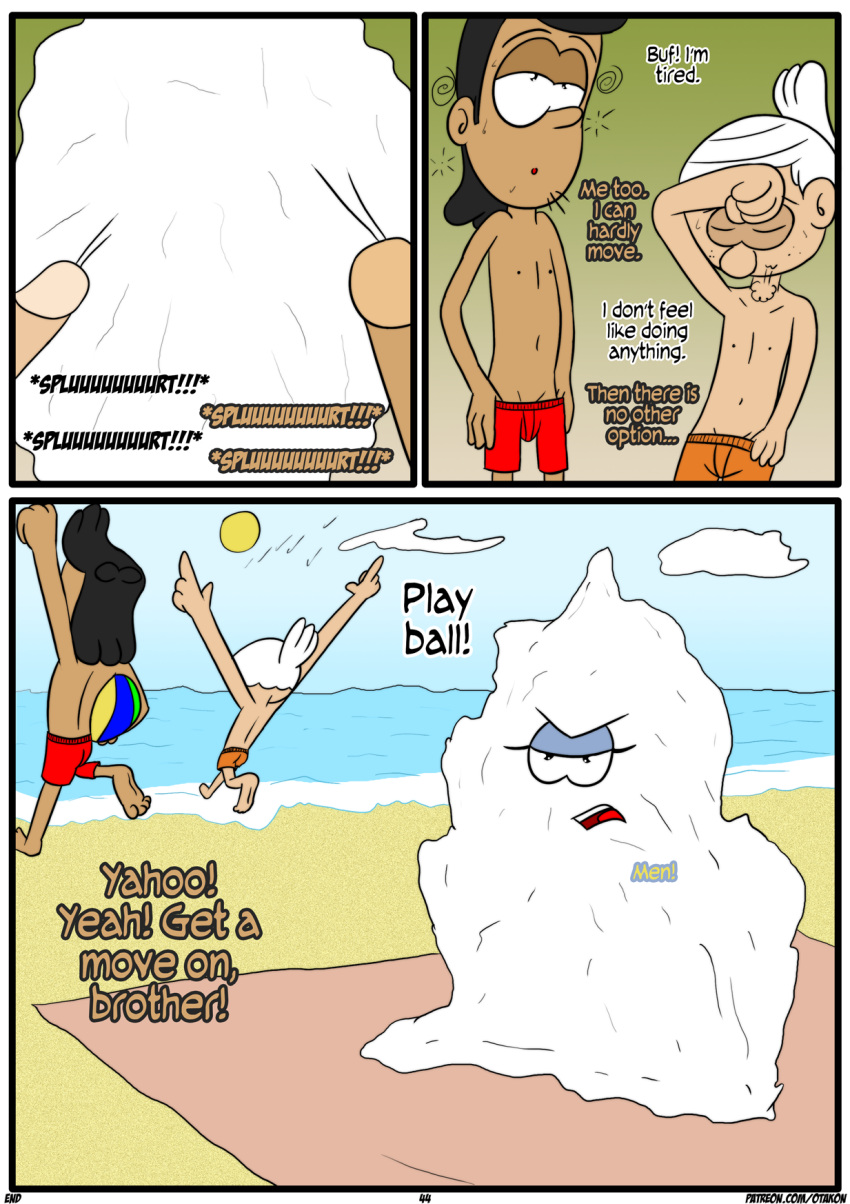 beach bobby_santiago comic cum cum_everywhere end_page english_text female latino lincoln_loud lori_loud otakon page_44 penis the_loud_house