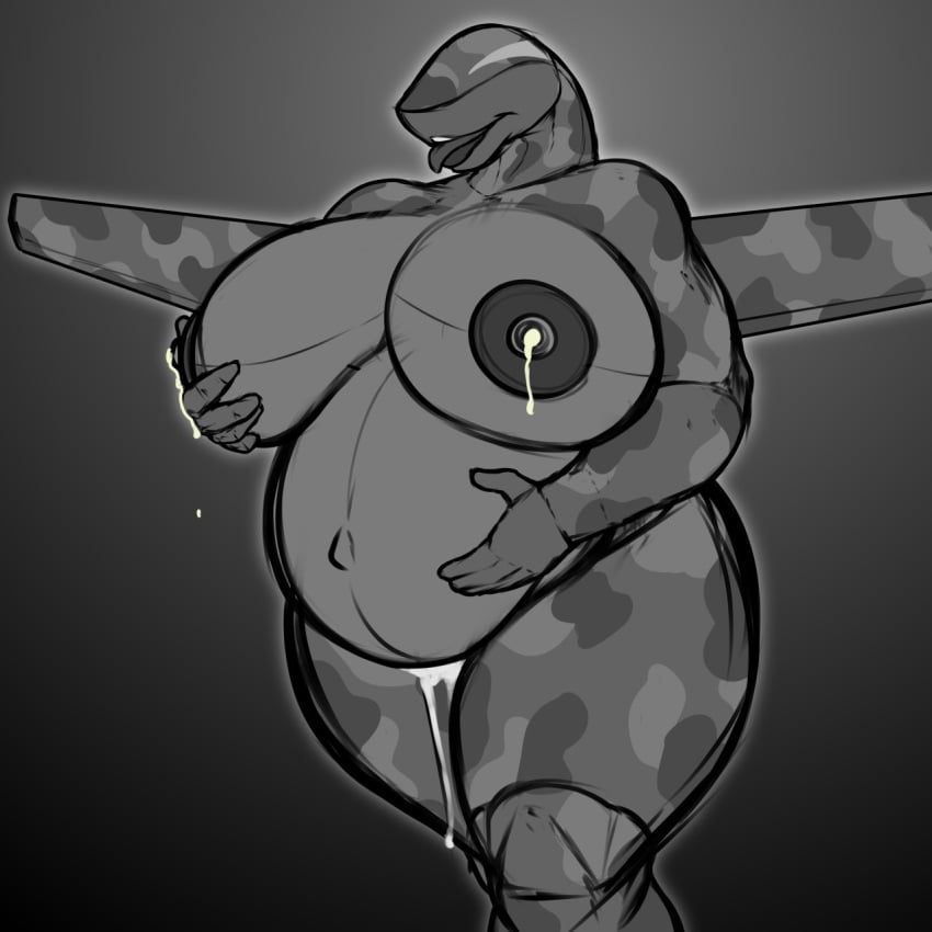 1girls aeromorph aircraft anthro big_belly big_breasts cum cum_in_pussy cumflation female female_only inflation leaking_cum living_aircraft living_machine mq-9 mq-9_reaper nolollygagging original simple_background skyler_(commanderwolffe) solo thick_thighs