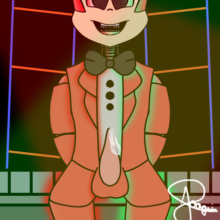 animatronic bee cumshot five_nights_at_freddy's gay green_light jollibee jollibee_(mascot) masturbation penis penis_out red_light