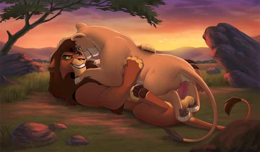 2021 balls disney duo felid female female_penetrated feral feral_on_feral feral_penetrated feral_penetrating feral_penetrating_feral genitals grass kiara kovu lion male male/female male_penetrating male_penetrating_female mammal pantherine pawpads penetration penis plant reallynxgirl rock the_lion_king tree whiskers