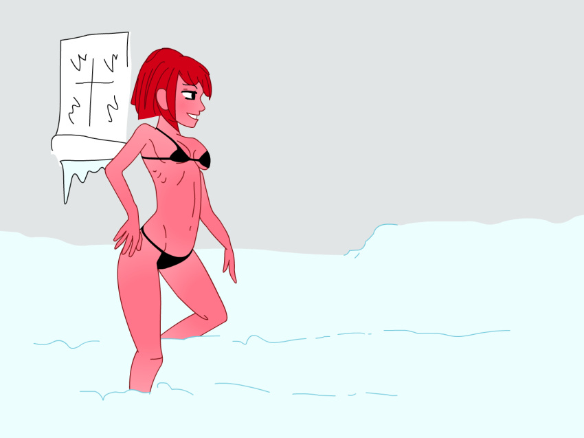 1girls bikini cold frost_resistant frostproof frozen human ice magical_girl red_hair red_skin snow swimsuit teen teenage_girl teenager underwear w.i.t.c.h. will_vandom winter