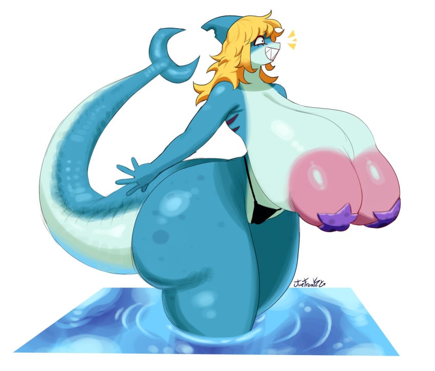 1girls areolae big_areola big_ass big_boobs big_breasts big_butt blonde_hair blue_skin cameltoe female female_only gills hyper hyper_ass hyper_breasts junfreaky massive_ass massive_breasts original_character pink_nipples puffy_areola shark shark_girl shark_tail sharp_teeth smile starfish thong thong_bikini water wide_hips wide_thighs