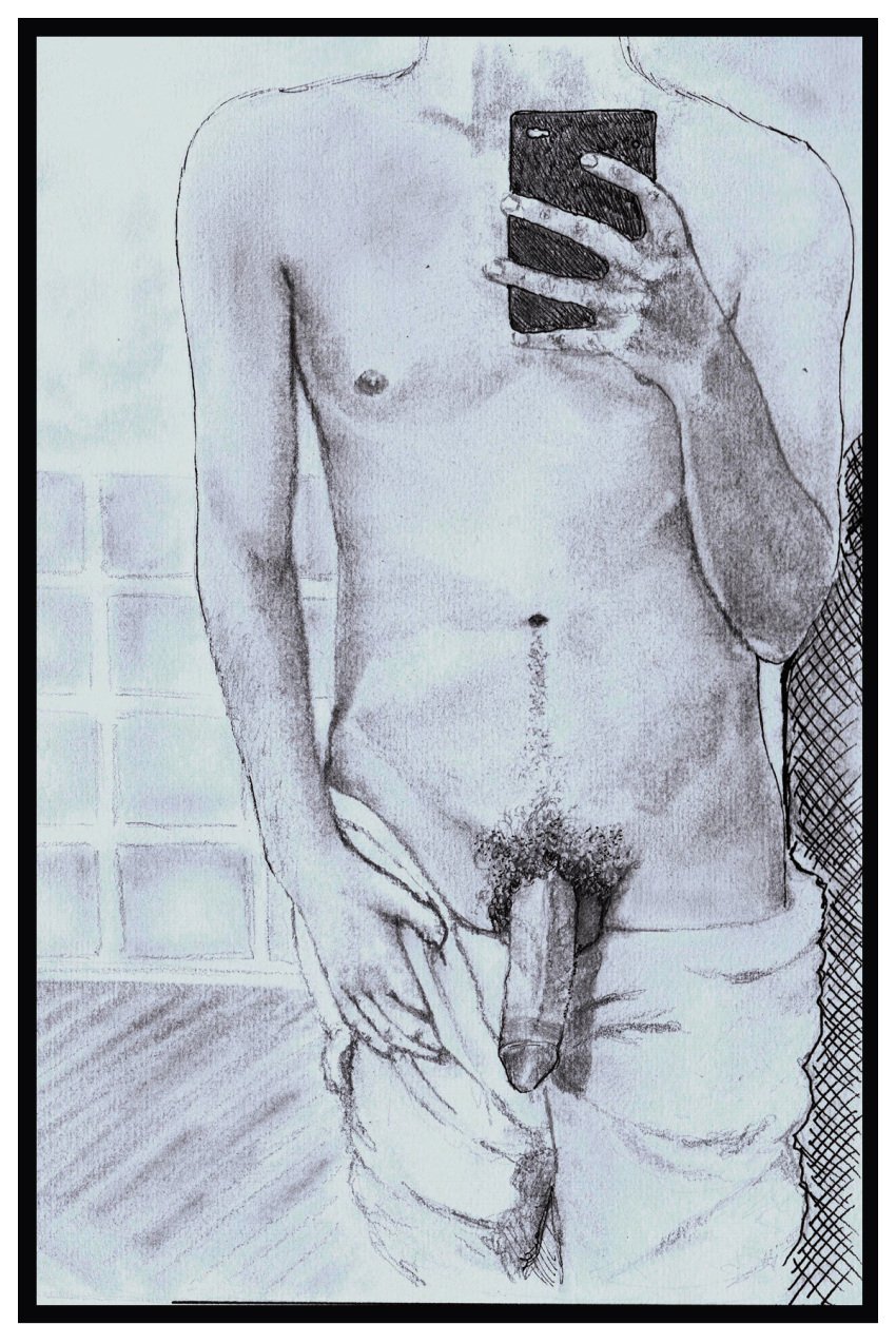 birthday_suit gay gay_male hand_drawn handdrawn handdrawn_art hugeakamaru24 male male_only mirror_selfie naked naked_male nude nude_male pencil pencil_(artwork) pencil_sketch self_upload sketches_by_adab towel_boy towel_only