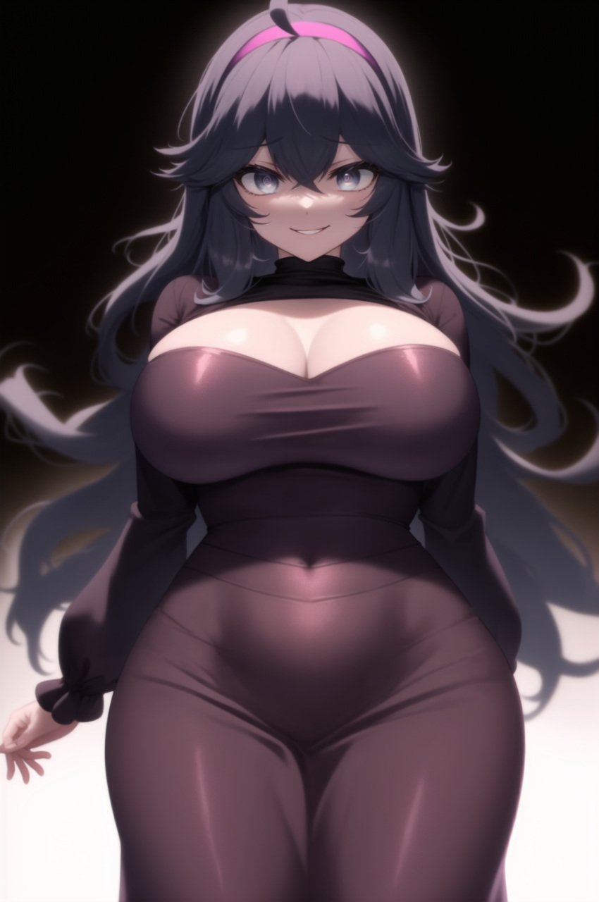 ai_generated big_breasts black_dress breasts cleavage female female_focus female_only game_freak goth goth_girl headband headgear hex_maniac hips l_zion large_breasts long_hair nintendo npc_trainer pokemon pokemon_oras pokemon_xy purple_dress purple_eyes purple_hair solo thick_thighs thighs wide_hips