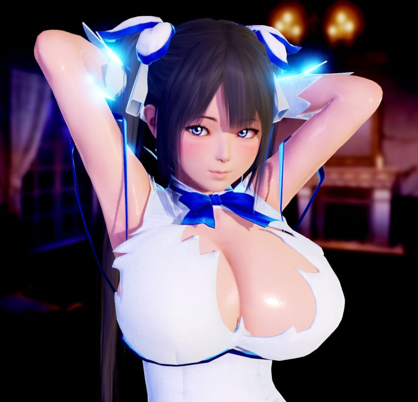 1girls 3d arcadia arcadiamkii dungeon_ni_deai_wo_motomeru_no_wa_machigatteiru_darou_ka female female_only hestia_(danmachi) huge_breasts solo tagme