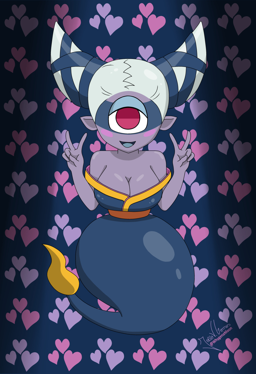 big_breasts breasts cleavage clothed clothed_female cyclops female fire fuumin ghost ghost_girl ghost_tail hand_on_head heart heart_eyes hi_res hourglass_figure insomni large_breasts level-5 purple_hair red_eye solo white_hair whygenamoon yo-kai_watch yokai youkai youkai_watch yōkai