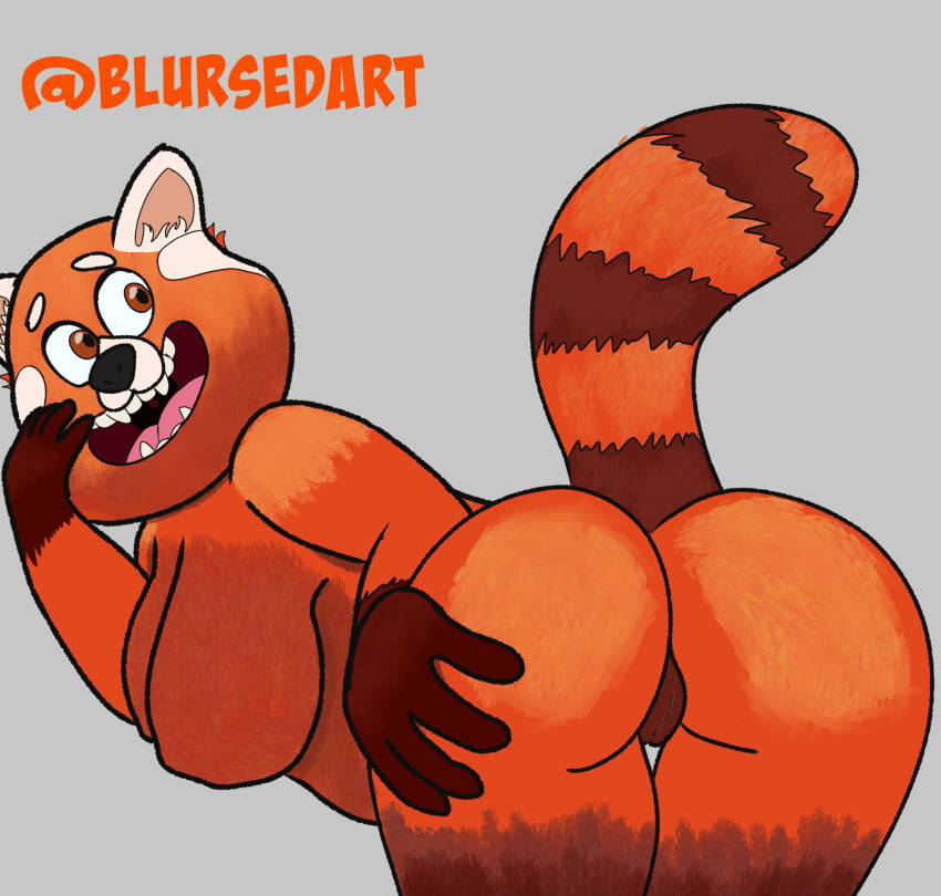 ailurid ailurid_humanoid animal_humanoid anthro ass blursedart breasts disney female hi_res humanoid looking_back mammal mammal_humanoid mei_lee nipples nude pixar presenting presenting_hindquarters pussy red_panda red_panda_humanoid solo spread_butt spreading turning_red