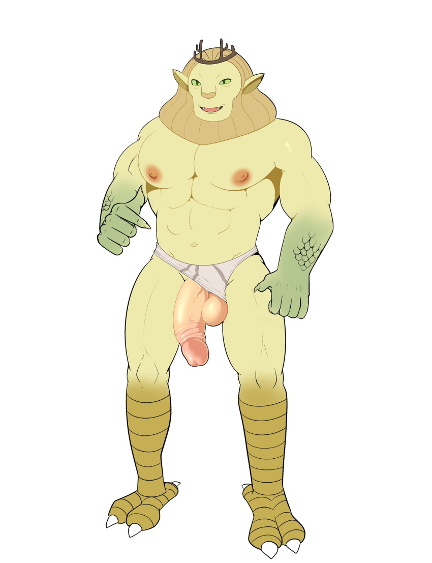 adventure_time anthro balls bara barazoku big_penis flaccid furry jellitix lion male male_only muscles muscular penis penis_out solo solo_male underwear underwear_only vampire_king