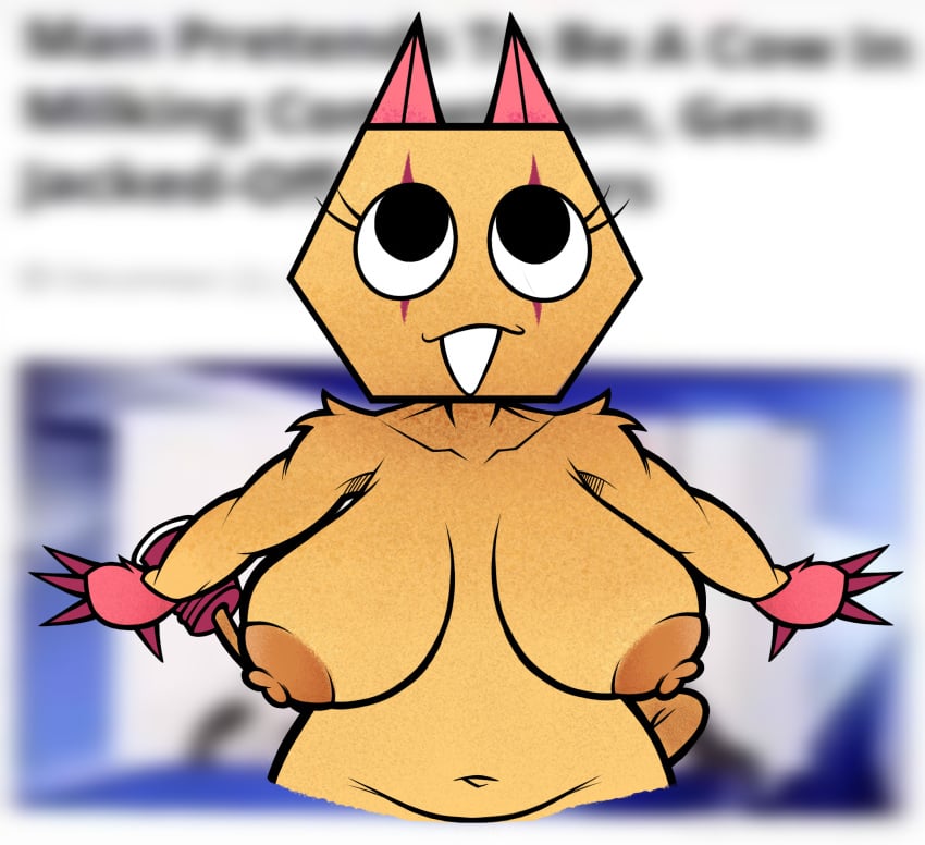 1000cringestar2_(artist) 1000cringestare_(artist) 2024 anthro big_breasts black_eyes boobs_out breasts breasts breasts_out cat_ears cat_girl cat_tail catgirl chibi chubby chubby_anthro chubby_female dandy's_world feline feline female female_anthro female_focus female_only naked naked_female roblox scraps_(dandy's_world) self_upload smile thick thick_thighs variant variant_set