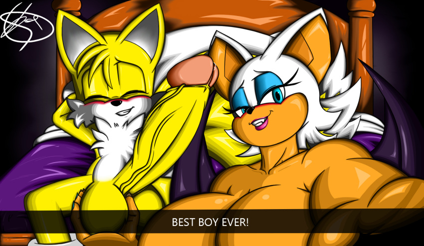 1boy 1girls 2d age_difference anthro bat big_breasts big_penis blush breasts canid canine duo english_text female fox foxium foxiumart genitals hi_res huge_breasts huge_cock imminent_sex male male/female mammal mobian mobian_(species) mobian_bat older_female older_woman_and_younger_boy penis rouge_the_bat sega selfie sonic_(series) sonic_adventure_2 sonic_the_hedgehog_(series) tails tails_the_fox text younger_male