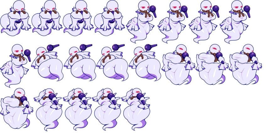 breasts busty_boy femboy floating floating_hands friday_night_funkin friday_night_funkin_mod ghost oruta_(friday_night_funkin) sprite_sheet transparent_background