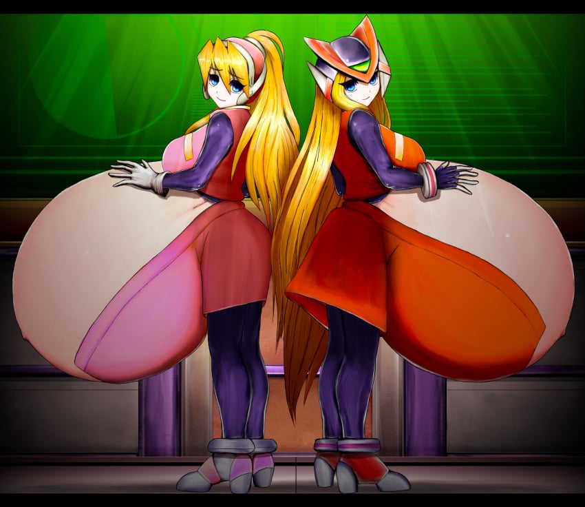 2girls artist_request bliss_zero ciel_(mega_man) hyper_pregnancy mega_man mega_man_zero pregnant rule_63 tagme zero_(mega_man)