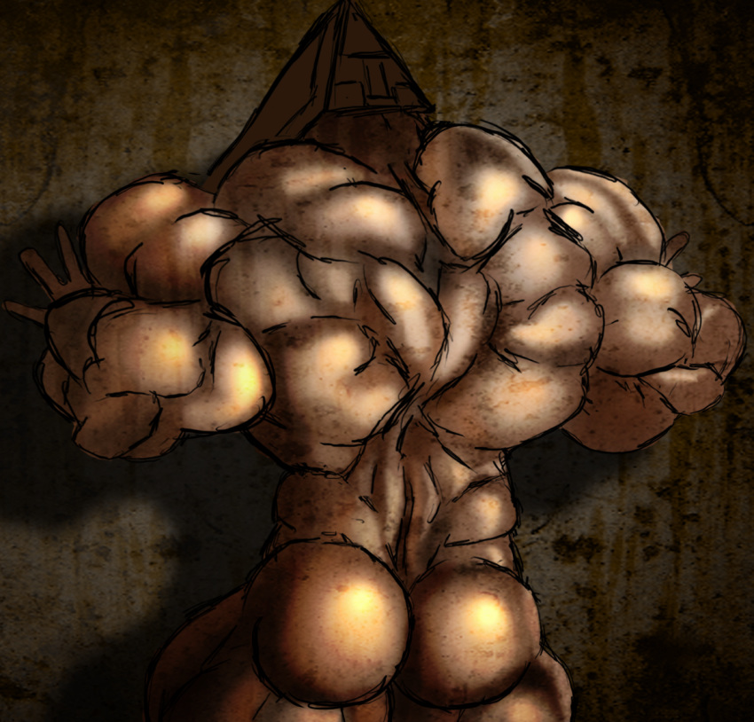 1boy 1male ass back back_muscles backside biceps big_butt big_muscles butt hyper hyper_muscle hyper_muscles male male_only male_presenting muk100 muscle muscles muscular muscular_arms muscular_back muscular_male nude presenting pyramid_head remert silent_hill silent_hill_2 solo triceps yaoi