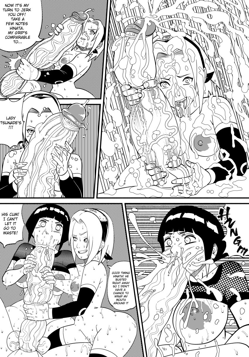 1boy 2girls :>= ass big_ass big_penis breasts comic comic_page comic_panel comic_strip cum cum_in_mouth cum_in_throat dat_ass deep_blowjob doompypomp excessive_cum fellatio gigantic_penis greyscale handjob hyuuga_hinata hyuuga_hinata(genin) line_art monochrome monochrome_background naruto naruto_(classic) naruto_(series) no_color oral penis penis_grab sakura_haruno smile testicles threesome throat_bulge unseen_male_face uzumaki_naruto young