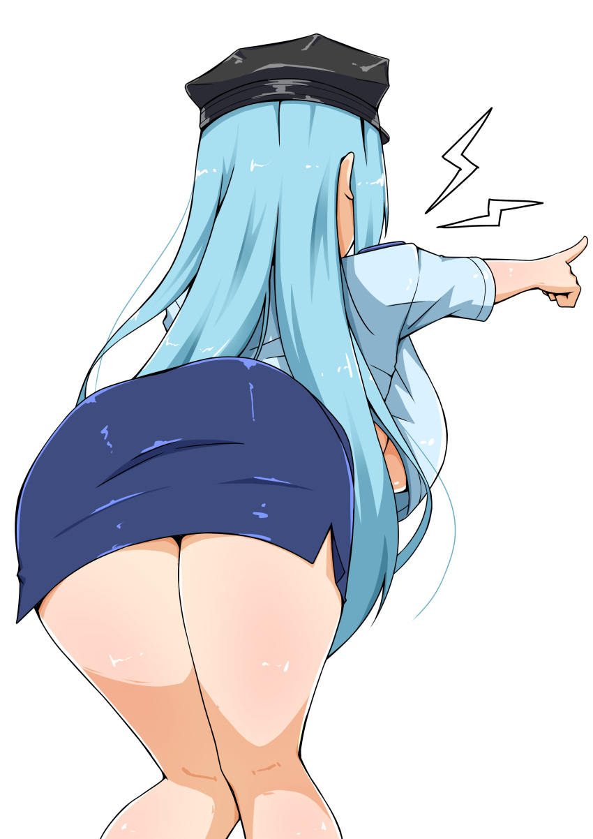 1girls alternate_costume aqua_(konosuba) big_ass female huge_breasts kono_subarashii_sekai_ni_shukufuku_wo! police_uniform tagme toukaaa