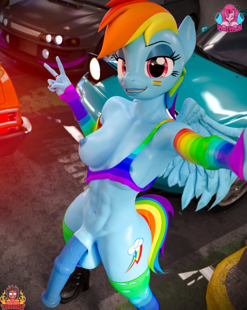 1futa 3d abs anthro armpits athletic_futanari balls belly_button blender boots bra_only breasts car clothes equine equine_penis exhibitionism explicit forsaken_(artist) functionally_nude futanari looking_at_viewer my_little_pony nipples no_panties nudity outside parking_lot partypick penis pride_flag public public_nudity rainbow_dash_(mlp) rainbow_flag rainbow_pride_flag rainbow_sleeves rainbow_socks selfie shirt_only sleeves socks solo solo_futa sports_bra spread_wings striped wings