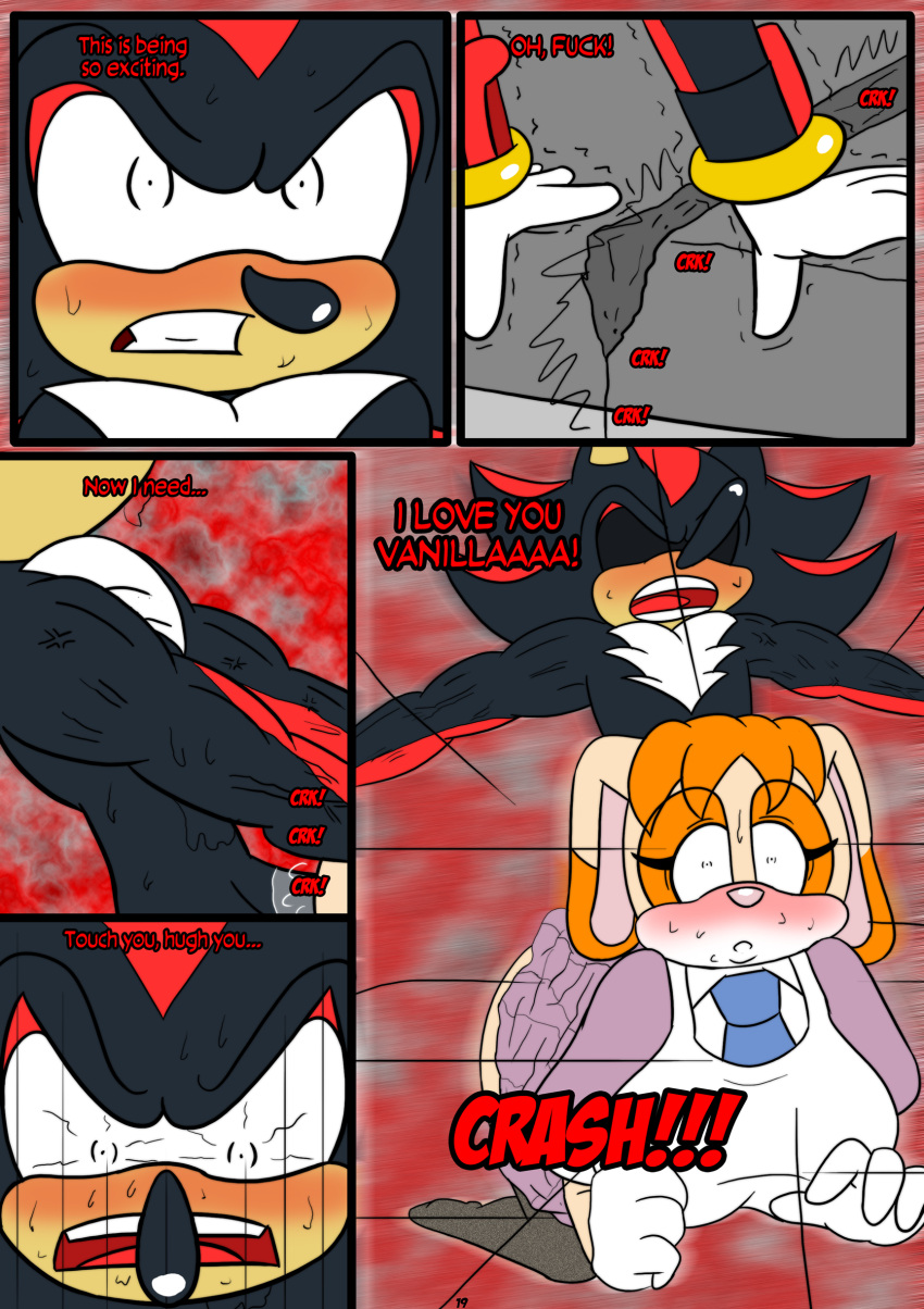 anthro blush bunny_girl comic english_text furry on_all_fours otakon page_19 shadow_the_hedgehog sonic_(series) sweat vanilla_the_rabbit washing_machine what_are_you_doing,_step_bro?