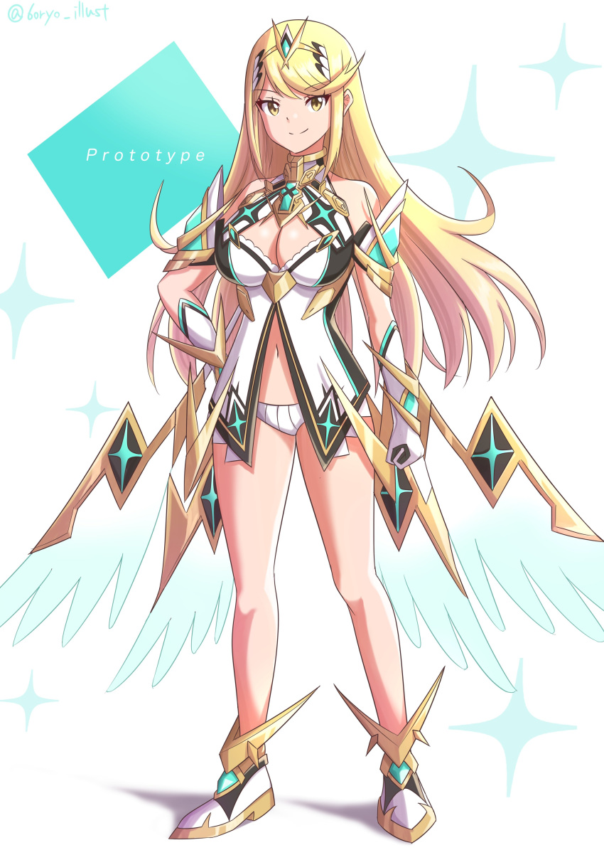 6oryo_illust breasts clothed clothing female mythra_(xenoblade) nintendo panties solo tagme xenoblade_(series) xenoblade_chronicles_2