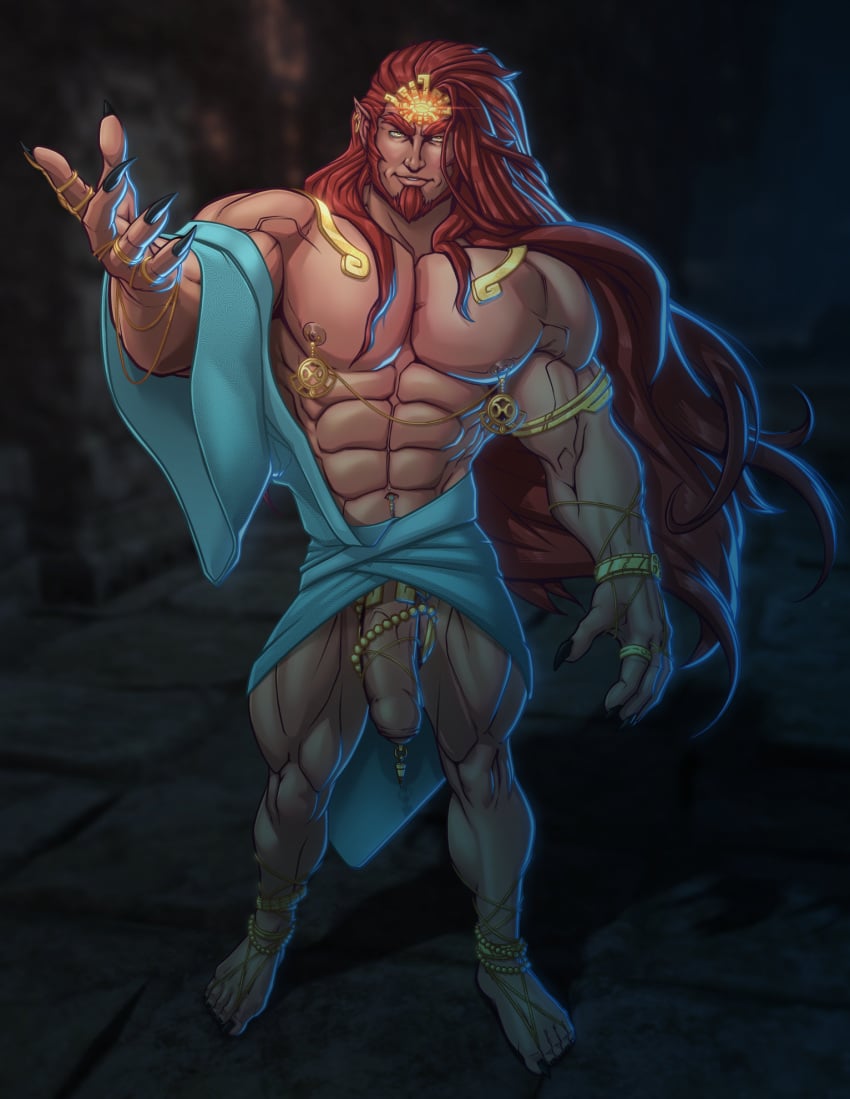 1male abs balls ballsack bara beard blitzturner breath_of_the_wild claws facial_hair flaccid foreskin ganondorf humanoid humanoid_penis intact jewelry long_foreskin long_hair_male male male_nipples male_only male_pubic_hair manly masculine mature_male mostly_nude_male muscles muscular_male nipple_piercing nipple_rings pecs penis penis_piercing pointy_ears prince_albert_piercing red_hair rehydrated_ganondorf scrotum semi-erect solo solo_male tears_of_the_kingdom testicles the_legend_of_zelda toga uncut unretracted_foreskin veiny_penis yellow_eyes