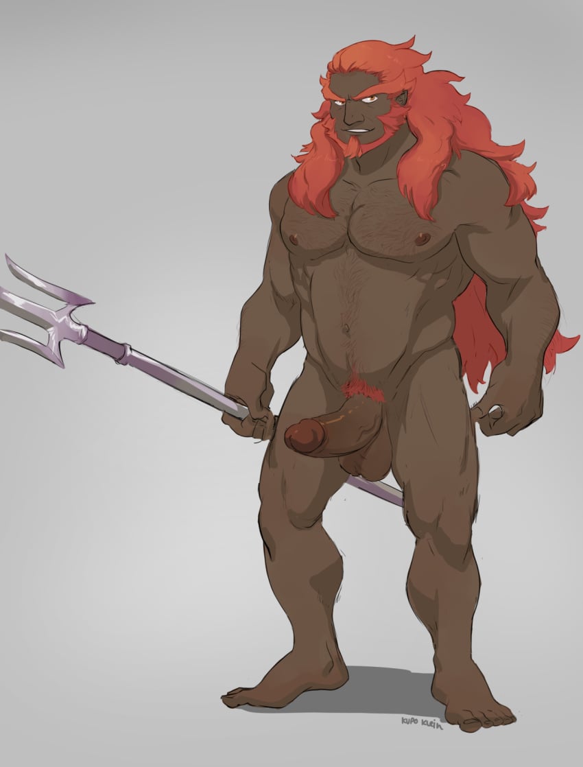 balls bara boner erection ganondorf ganondorf_(hyrule_warriors) gay hairy hyrule_warriors kupo_klein male male_only muscles muscular nude penis solo solo_male the_legend_of_zelda