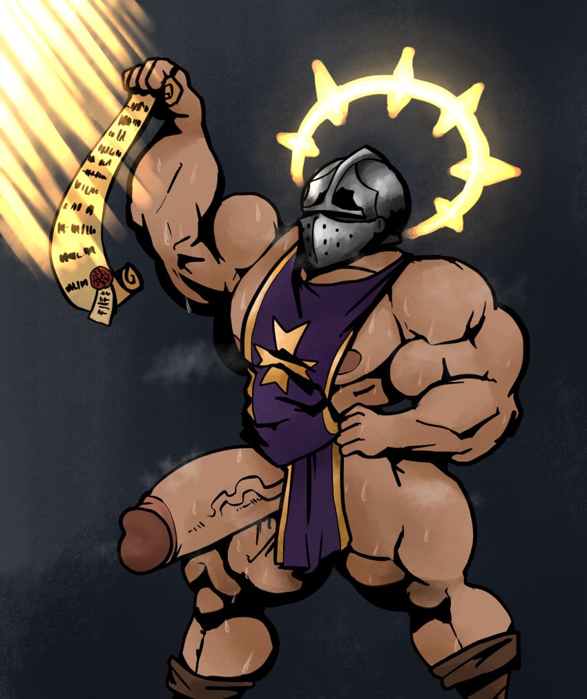 69yano69 abs biceps bodybuilder crusader_(darkest_dungeon) darkest_dungeon hyper hyper_balls hyper_genitalia hyper_muscles hyper_penis hyper_testicles male male_focus male_only muscle muscles muscular muscular_arms muscular_ass muscular_back muscular_legs muscular_male muscular_thighs nipples pecs simple_background veins veiny_penis