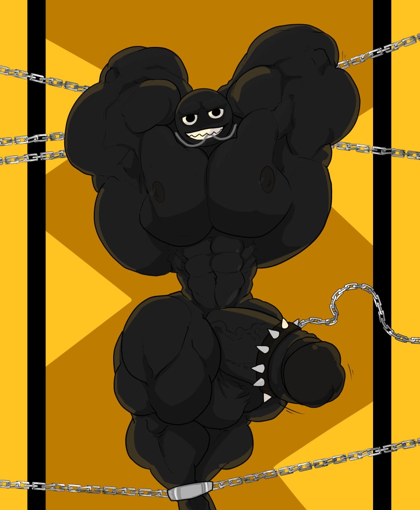 1boy 69yano69 abs biceps bodybuilder chain_chomp hyper hyper_balls hyper_genitalia hyper_muscles hyper_penis hyper_testicles looking_at_viewer male male_focus male_only mario_(series) muscle muscles muscular muscular_arms muscular_ass muscular_back muscular_legs muscular_male muscular_thighs nintendo nipples pecs penis simple_background solo standing testicles vein veins veiny_penis yellow_background