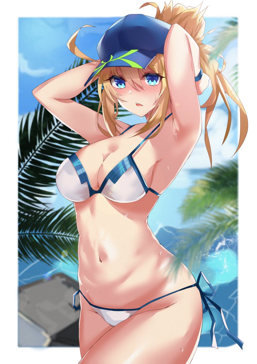 1girls \r\n absurd_res absurdres adult adult_female ahoge antenna_hair armpits arms_behind_head arms_up artoria_pendragon_(fate) bangs bare_armpits bare_arms bare_belly bare_chest bare_hands bare_hips bare_legs bare_midriff bare_navel bare_shoulders bare_skin bare_thighs baseball_cap beach belly belly_button bikini bikini_bottom bikini_only bikini_top blonde blonde_eyebrows blonde_female blonde_hair blonde_hair_female blue_bikini blue_bikini_bottom blue_bikini_top blue_bracelet blue_cap blue_eyes blue_eyes_female blue_hat blue_headwear blue_sky blue_string_bikini blue_swimsuit blue_swimwear blurred_background blurry_background blush blush_lines blushing blushing_at_viewer blushing_female bracelet breasts busty busty_female cap cleavage collarbone curvy curvy_body curvy_female curvy_figure curvy_hips curvy_thighs day daylight daytime dot_nose elbows embarrassed embarrassed_female embarrassed_nude_female exposed exposed_armpits exposed_arms exposed_belly exposed_legs exposed_midriff exposed_shoulders exposed_thighs exposed_torso eyebrows_visible_through_hair fate/grand_order fate_(series) female female_focus female_only groin hair_between_eyes hair_through_headwear half_naked half_nude hands_up hat high_resolution highres hourglass_figure large_breasts lean_body lean_figure legs legs_together light-skined_female light-skinned light-skinned_female light_skin light_skin_female light_skinned light_skinned_female long_hair looking_at_viewer mature mature_female musicatopos mysterious_heroine_x_(fate) mysterious_heroine_xx_(fate) mysterious_heroine_xx_(foreigner) naked naked_female naked_woman navel nude nude_female nudity open_mouth outdoor outdoor_nudity outdoors outside palm_tree palm_trees parted_lips ponytail pussy revision shoulders side-tie_bikini sidelocks sky slender_body slender_waist slim_girl slim_waist solo standing string_bikini sweat sweatdrop sweating sweaty sweaty_armpit sweaty_armpits sweaty_arms sweaty_belly sweaty_body sweaty_breasts sweaty_face sweaty_legs sweaty_thighs swimsuit swimwear thick_thighs thighs thin_waist tongue tying_hair underboob upper_body upper_teeth v-line wet white_bikini white_bikini_bottom white_bikini_only white_bikini_top white_string_bikini white_swimsuit white_swimwear wide_hips