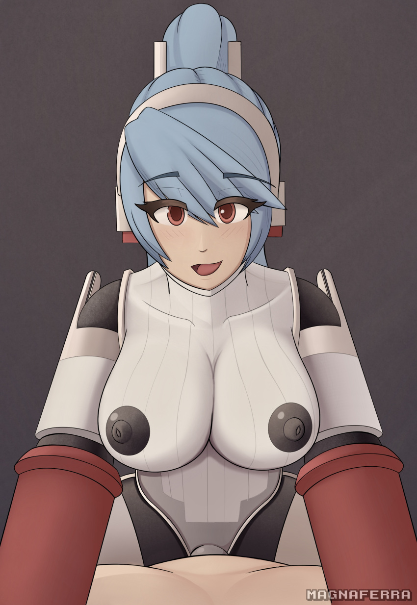 human_on_robot labrys magna_ferra persona persona_4 persona_4_arena pov riding robot robot_girl