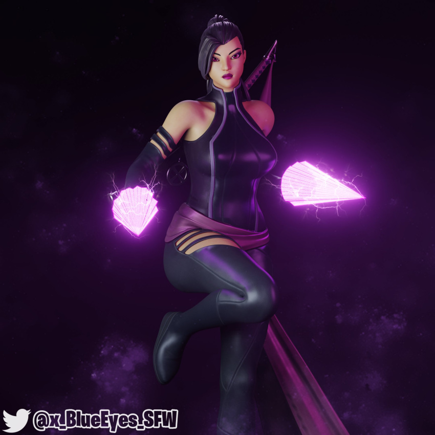 1girls 3d athletic betsy_braddock bodysuit elbow_gloves elizabeth_braddock female female_only fit fit_female fortnite fortnite:_battle_royale human leather marvel marvel_comics posing psylocke psylocke_(fortnite) solo straight_hair superheroine tight_clothing x-men x_blueeyes_sfw