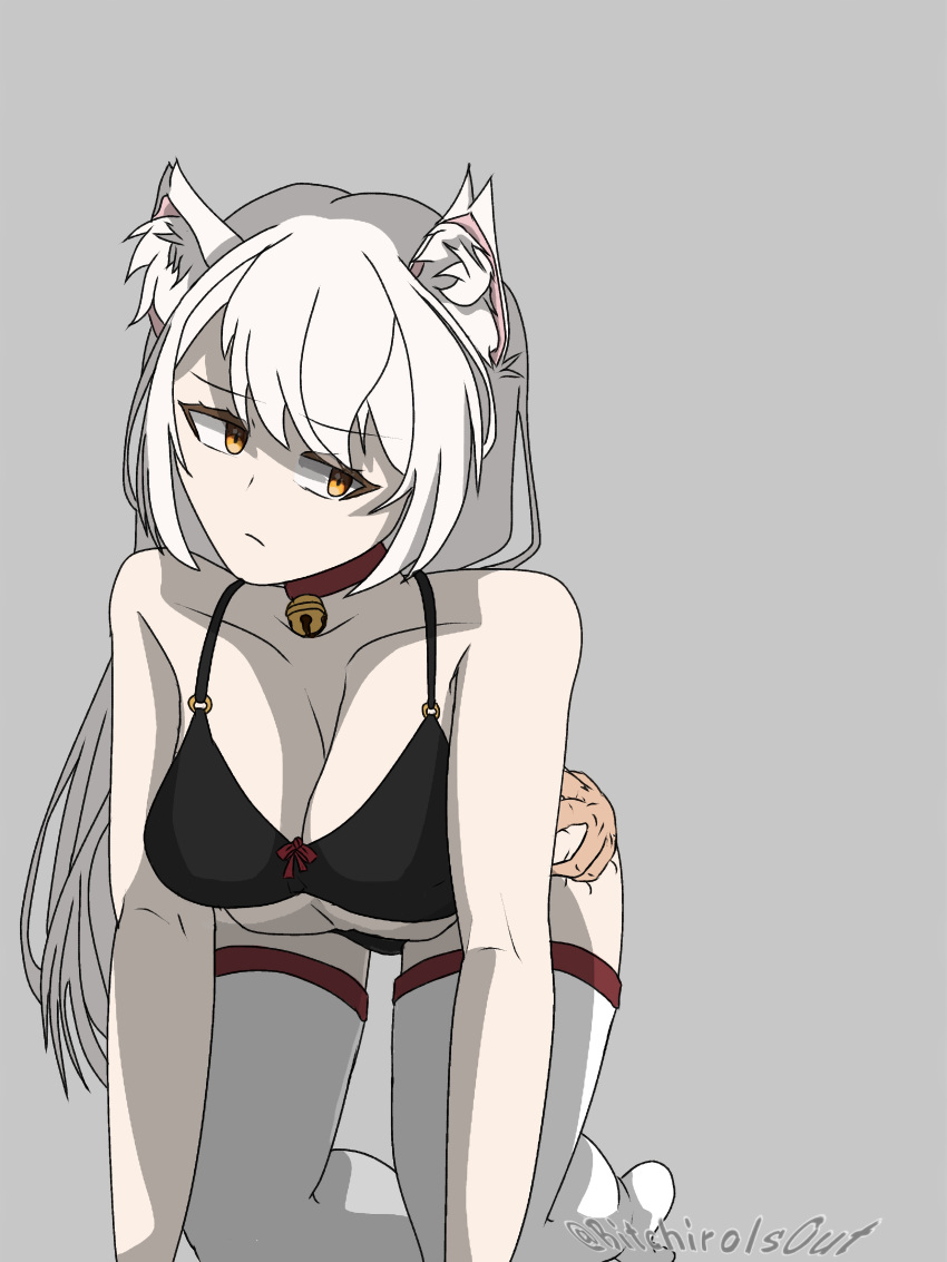 absurd_res animal_ears bitchiro bitchiroisout cat_ears cat_girl catgirl commission commissioner_oc commissioner_upload doggy_style ear_fluff ear_tufts high_res highres huntervr huntervr_(virtual_youtuber) huntervr_(vtuber) imminent_sex ludicrous_res oc on_hands_and_knees original_creation pale_skin ryutka ryutka_(huntervr) upscaled virtual_youtuber white_hair white_skin yellow_eyes