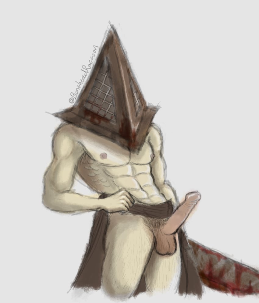 1boy abs balls boneheadracoon buff cock erect_penis erection hairy male_only muscular muscular_male penis pyramid_head silent_hill silent_hill_(film) silent_hill_homecoming solo solo_male