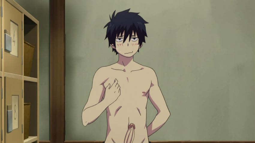 adonis_belt ao_no_exorcist areolae blush blushing circumcised cock collarbone completely_naked completely_nude completely_nude_male dark_hair demon_boy dick full_color half_portrait locker_room lockers male male_only naked_male nipples nude_edit nude_male okumura_rin penis penis_out penis_ridge penis_tip penis_vein penis_veins scratching screencap screenshot_edit skinny_male skinny_penis slightly_muscular slightly_muscular_male solo_male teen_boy teenage_boy teenager twink uncensored urethra